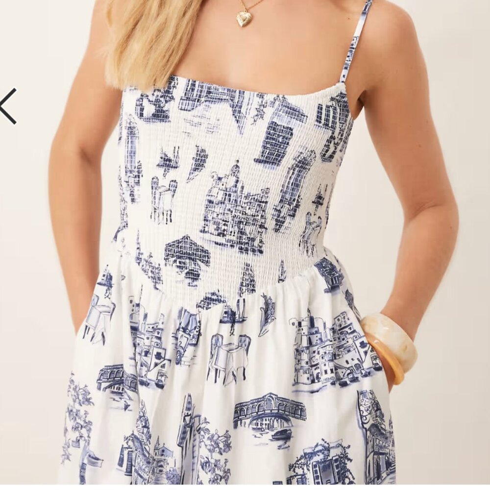 Abercrombie - Women's Dipped-Waist Smocked Midi Dress - Size S